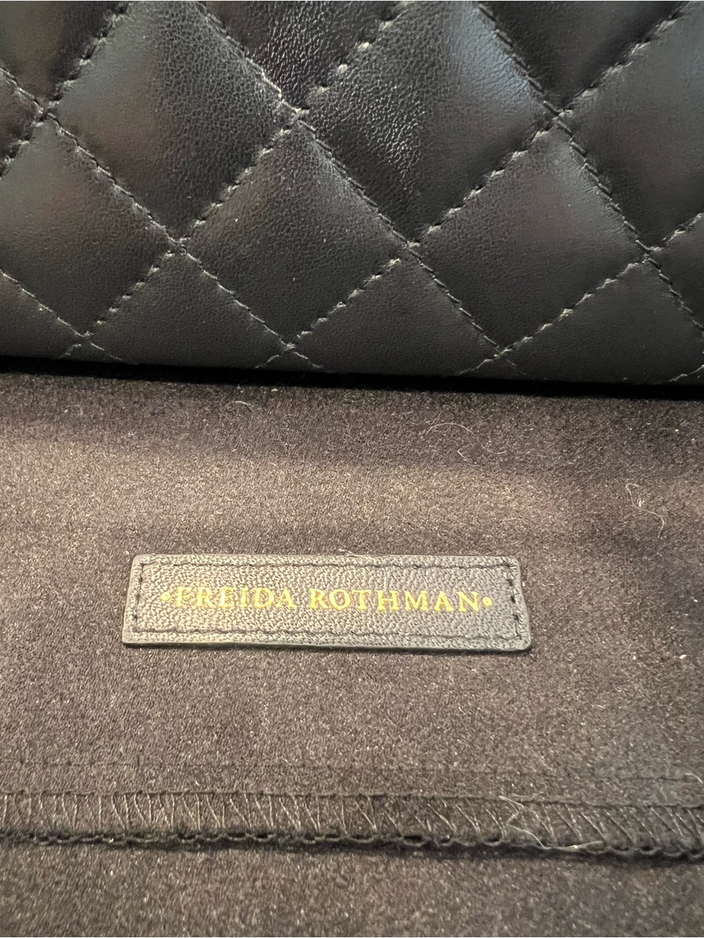 Freida Rothman Leather Quilted Black Zip Wallet - Picture 4 of 9